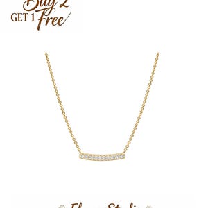 Timeless Pav茅 Single-Row Bar Collier Necklace