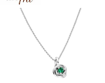 May Birthstone Eternity Circle Dangle Necklaces Necklace-45cm S925 Ale Gift