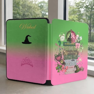 Wicked Kindle Gen1 6 tum 2019/2024, Change For Good Kobo-omslag, Wizard Defying Gravity Paperwhite 6,8 tum 5/7:e 2013-omslag, genomskinligt bakstycke