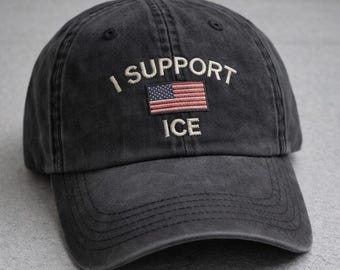 Gestickt unterstütze ich ICE Trucker-Hut, Freiheits-Grafik-Hut, großzügiger Hut, Einwanderungsrechte-Hut, soziale Gerechtigkeits-Hut