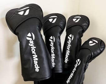 テーラーメイド ゴルフクラブカバー ドライバーカバー フェアウェイウッドヘッドカバー ボールヘッドカバー チキンレッグプロテクタカバー ブラック