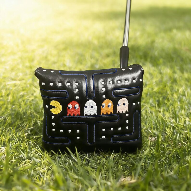 Retro Arcade Pac-man Golf Headcovers Set Pixel Ghost PU Leather Driver ...