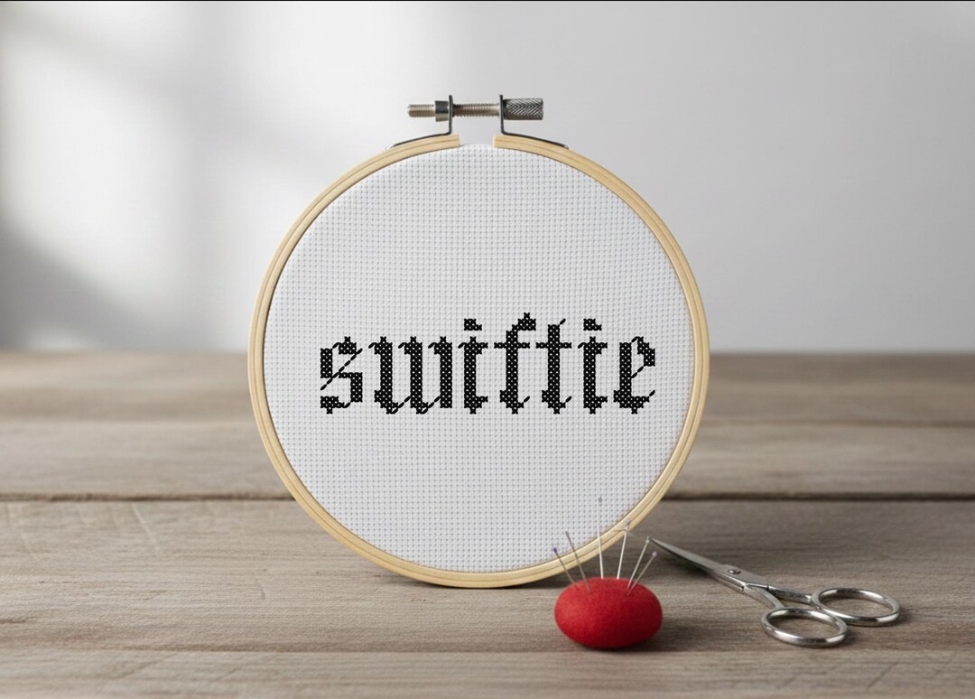 Reputation-style Script Inspired Embroidery, Gothic Font Music Fan Art ...