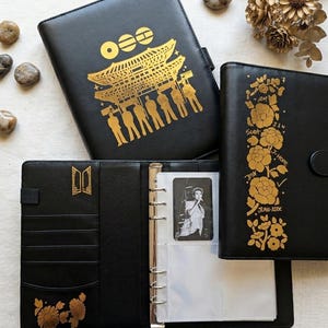 Quaderno con raccoglitore Arirang Gold ispirato ai BTS, porta fotocard Kpop formato A5, regalo per ARMY