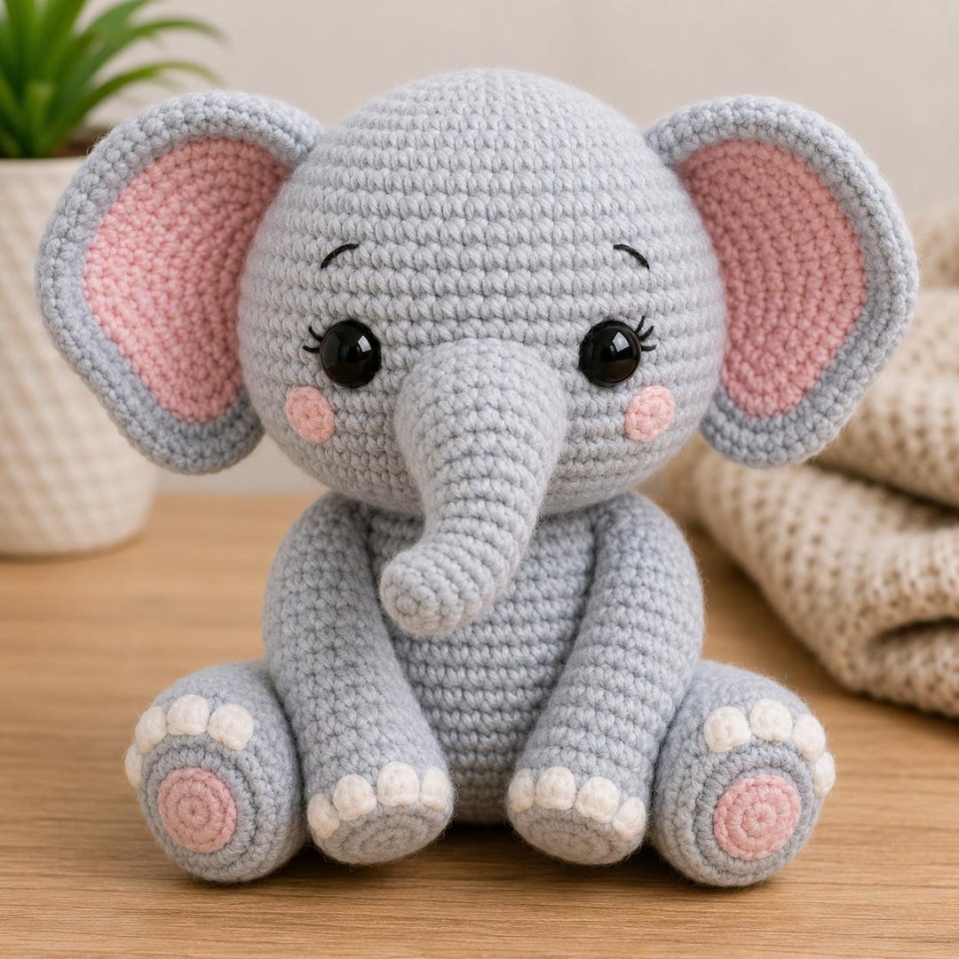 Cute Elephant Crochet Pattern PDF | Easy Amigurumi Elephant Tutorial ...