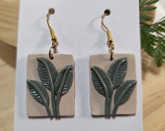 Tropical leaf earrings