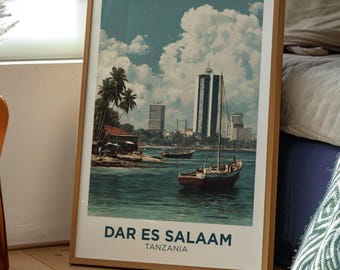 Dar Es Salaam Print | Tanzania Travel Poster, Africa River Art