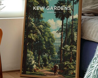 Kew Gardens Print: London Travel Poster, UK Wall Art