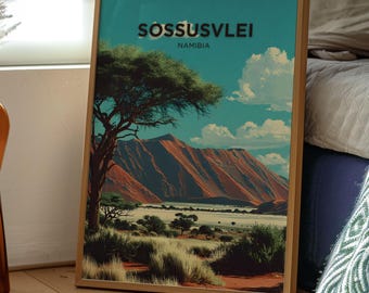 Sossusvlei Namibia Travel Poster | Africa Art Print