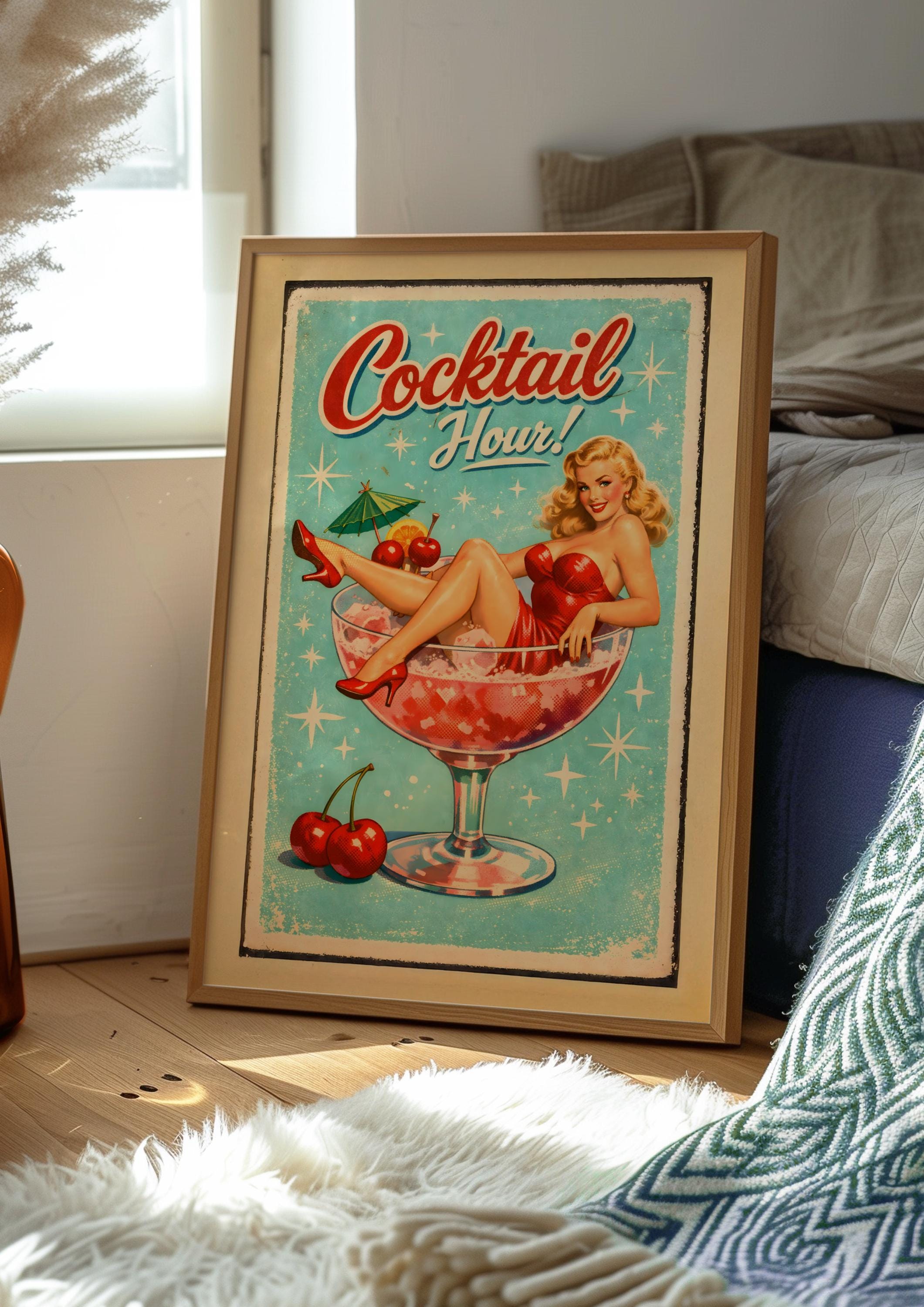 Cocktail pin up girl - Etsy 日本