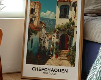 Chefchaouen Morocco Travel Print | Africa Poster