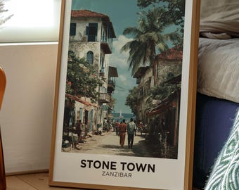 Stone Town Tanzania Travel Print | Africa City Art Poster