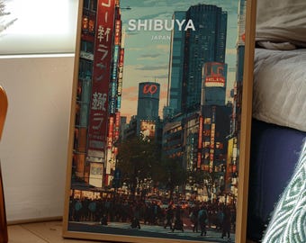 Shibuya Crossing Art Print | Japan Travel Poster