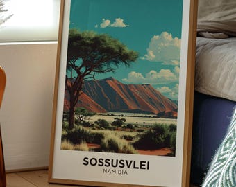 Sossusvlei Namibia Art Print | Africa Travel Poster
