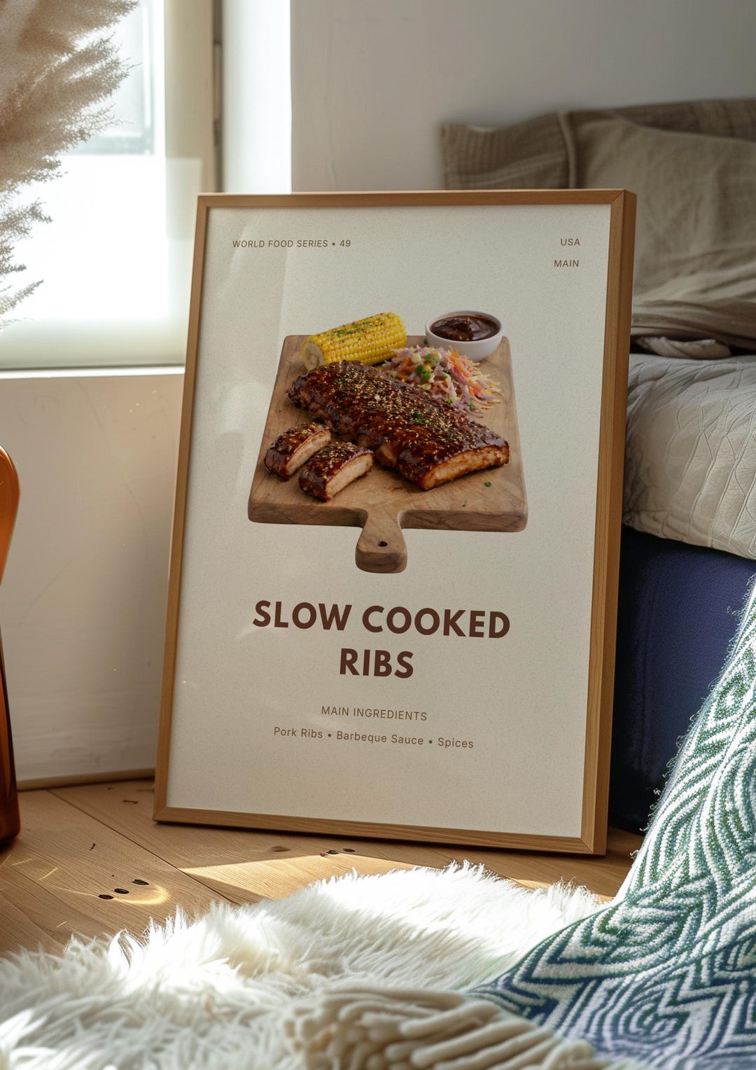 Che Rib Poster Slow Cooked Ribs Poster, US Food Poster | Kitchen Wall Art - Etsy