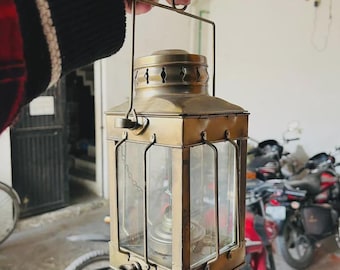 Antique Nautical Brass 12" Maritime Hanging Vintage Ship Oil Lantern Cargo Lamp