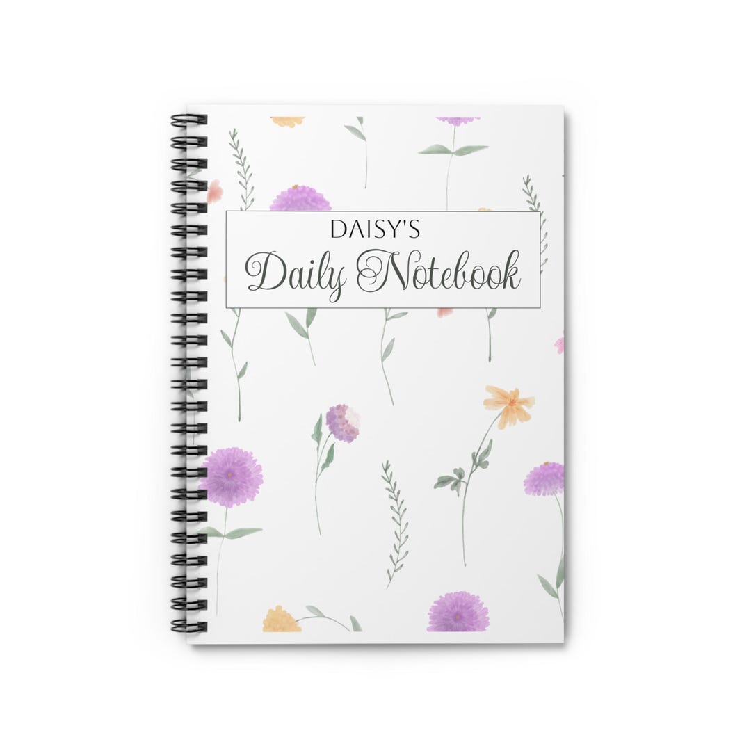 Floral Daily Notebook Spiral Notebook | Ruled Lined Journal - Etsy