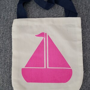Nautical Canvas Bag Pink Sailboat