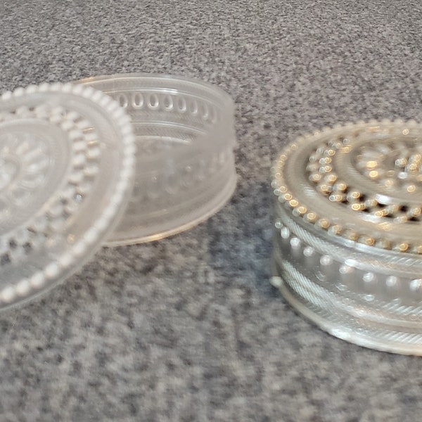 Plastic Round Filigree Boxes - Set of 2