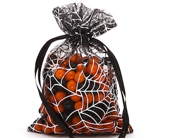 Sac d'Halloween avec toile d'araignée