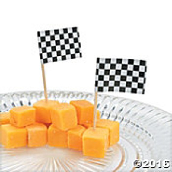Black & White Checked Flag Picks Il_570xn