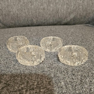 Vintage glazen open zoutkelders - set van vier