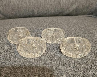 Saleros abiertos de cristal vintage - Juego de cuatro