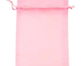 PINK Organza Favor Bags - One Dozen