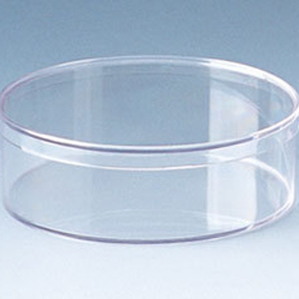 TWO Round clear acrylic dishes