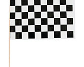 Black and White Checked Flags - TWO