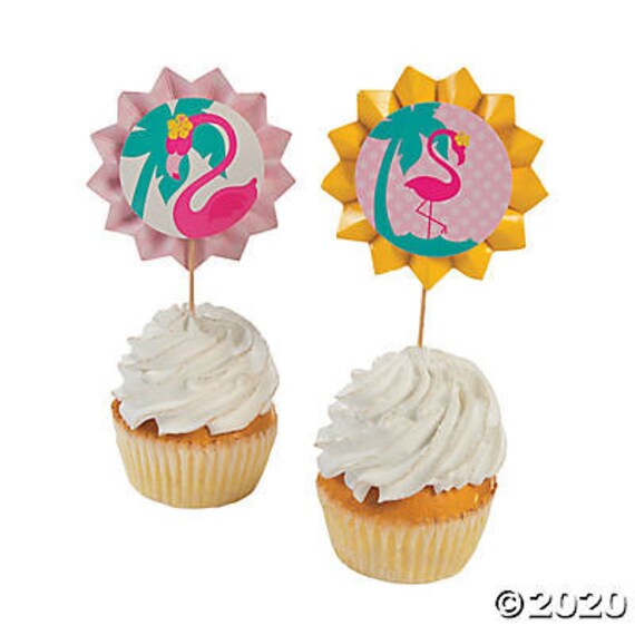 Flamingo Cupcake Picks Il_570xn