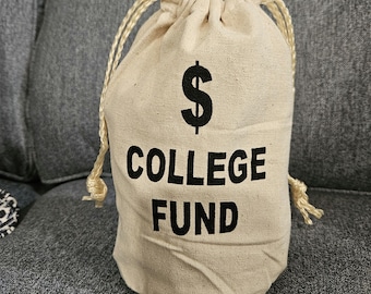 College Fund Canvas Gift Bag - Drawstring