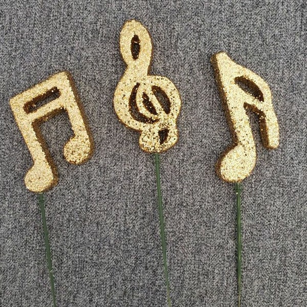 Glitter Music Note Picks - Set of 3