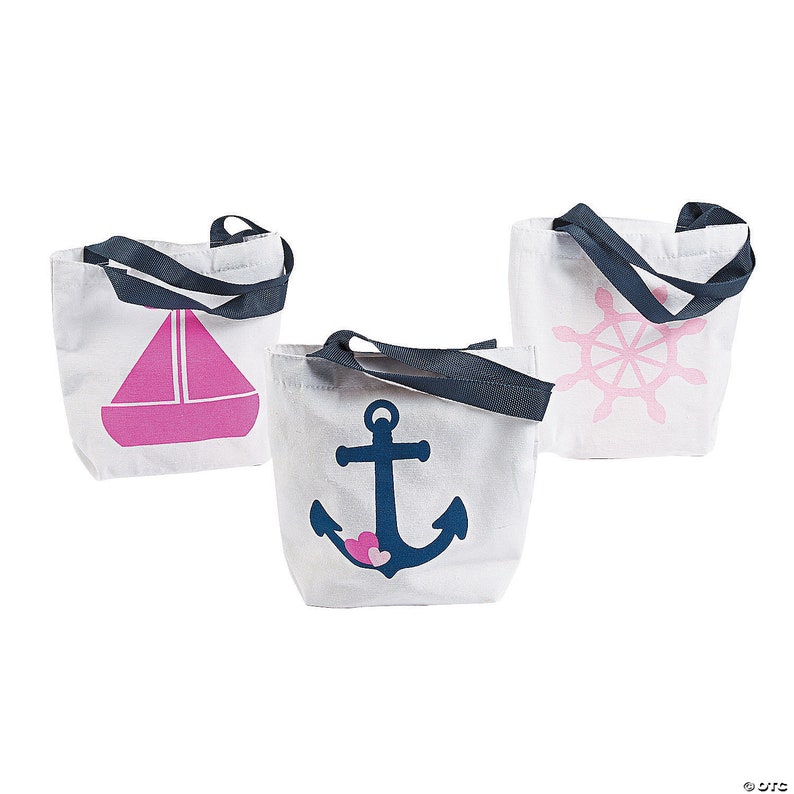 Nautical Canvas Bag Anchor w/ Pink Heart