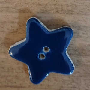 blue ceramic star button