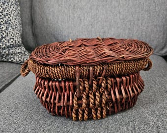 Wicker Basket with Lid