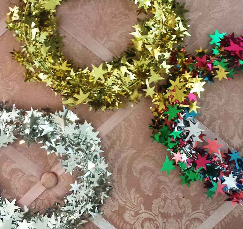 PARTY DECO Foil Star Garland 25 Fuchsia