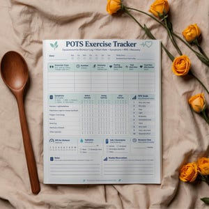 POTS Exercise Tracker Printable, Dysautonomia Workout Log PDF image 6