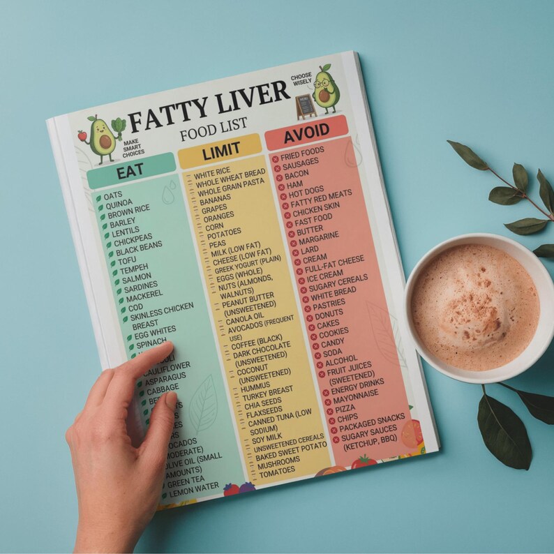Fatty Liver Food List Printable, Low Fat Low Sugar Grocery List for ...