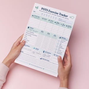 POTS Exercise Tracker Printable, Dysautonomia Workout Log PDF image 4