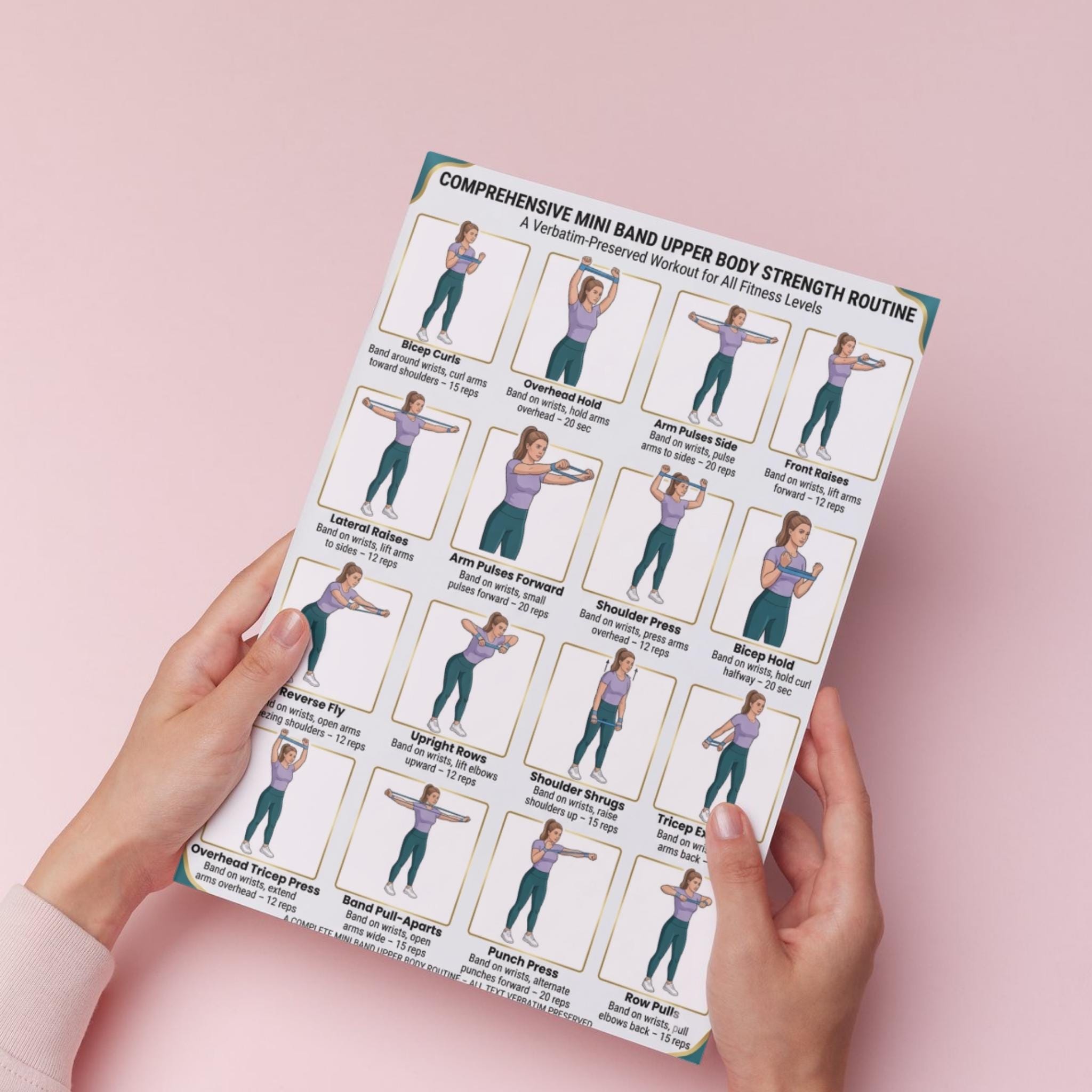 Mini Band Upper Body Workout Printable PDF, Resistance Band Arm ...