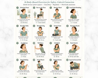 Polyvagal Grounding Routine Printable PDF — 16 Body-Based Exercises for Safety, Calm and Connection