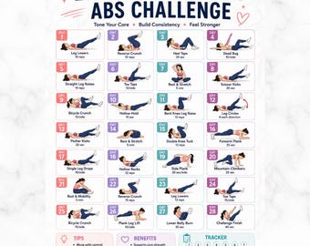 Poster di allenamento per addominali inferiori in 28 giorni, esercizi per addominali inferiori stampabili, tabella di allenamento per il core e il pavimento pelvico, allenamento addominale a casa, PDF per la perdita di grasso addominale e la pancia piatta