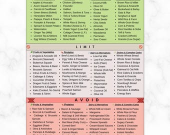 Gastritis Food List Printable, Gastritis Diet Chart, Stomach Friendly Low Acid Foods, Ulcer, Reflux & GERD Food List, Eat Limit Avoid PDF