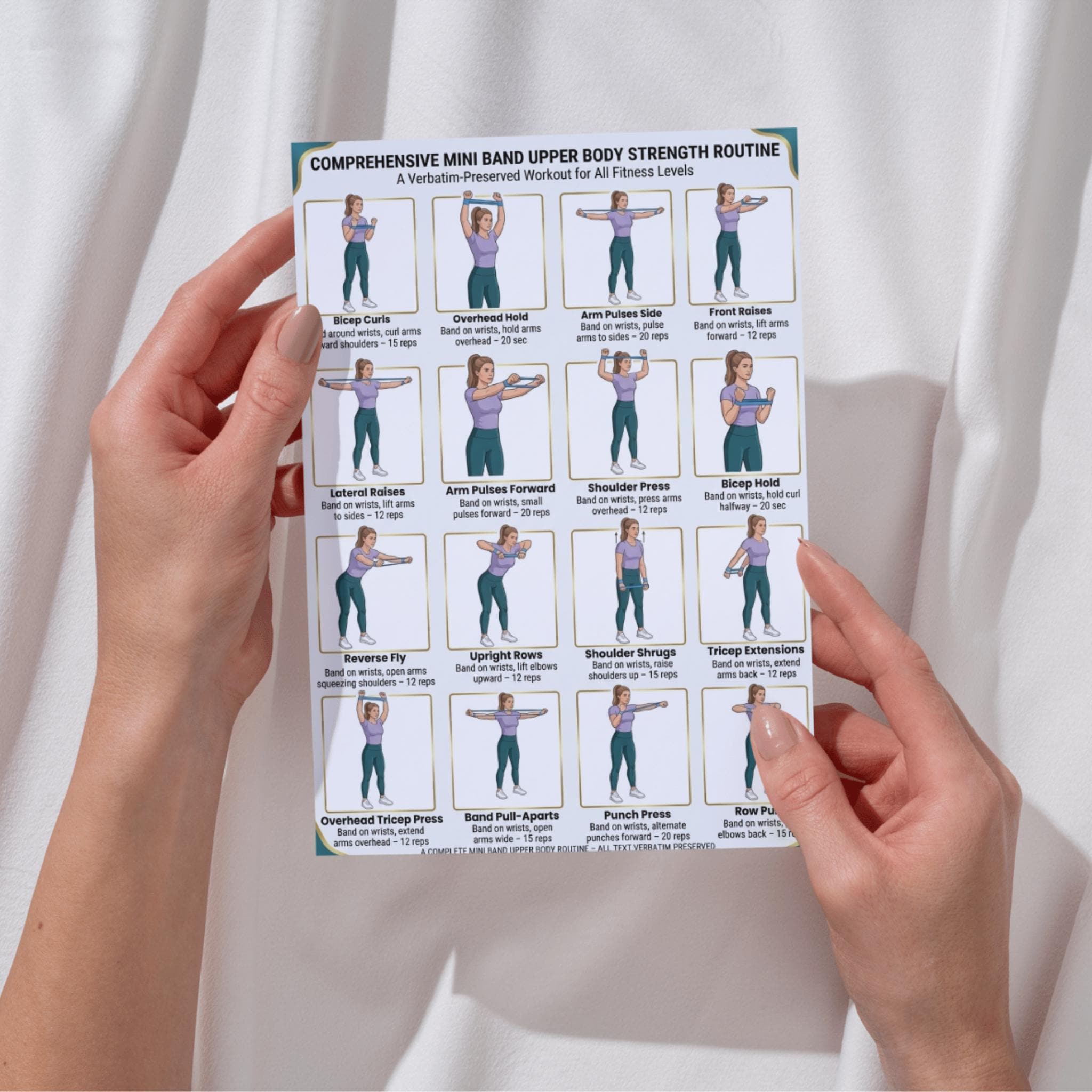 Mini Band Upper Body Workout Printable PDF, Resistance Band Arm ...