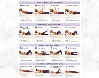 Printable Bed Exercises For Seniors, Elderly Exercises, Senior Workout Routines, Beginner Workout