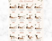 Lower Belly Workout Printable, Abs Workout Chart, Flat Stomach Exercises, Core Workout Routine, Home Fitness Poster PDF