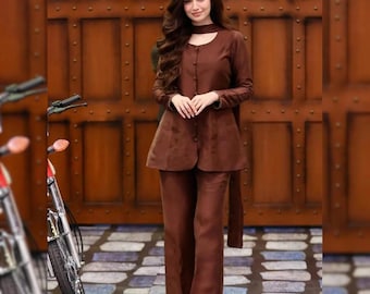Pak van sheesha-zijde Pakistaans | Pakistaans-Indiase designerjurk | Trouwkleding en feestoutfit | Feestkleding Shalwar Kameez voor dames