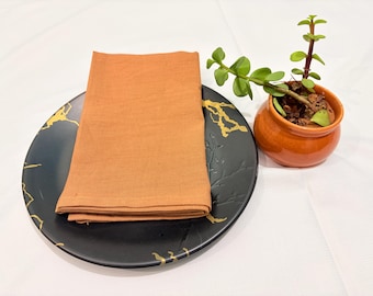 Almond Cotton Napkins, Reusable Dinner Napkins, Modern Neutral Table Decor