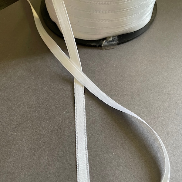 5yds - 1/4" S201 White DF Satin Ribbon